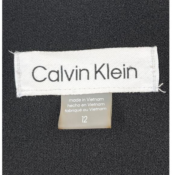 Calvin Klein Dress square neck double breasted sheath sleeveless black size 12 - Picture 3 of 4